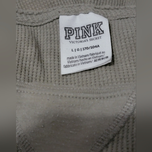 Victorias Secret PINK green thermal long sleeve crop top. Size L - Picture 4 of 5